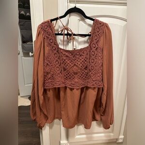 Women’s Crochet Peplum Top 2XL